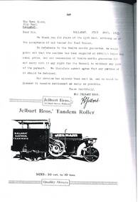 Photograph - Letter from Gelbart Bros. to City of Ballarat, 1960s