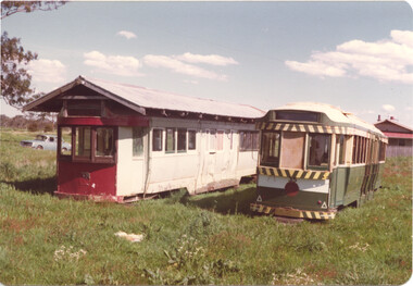 Photograph - Stored trams - Bungaree - set of 2, Norm Cross, c1979