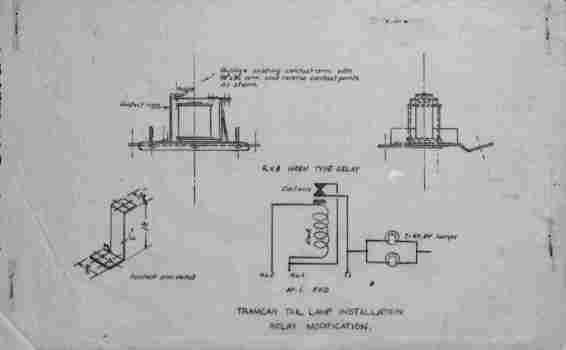 Tramcar tail lamp installation, relay modification