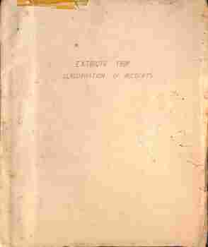 "Extracts from Classification of Accounts" - cover