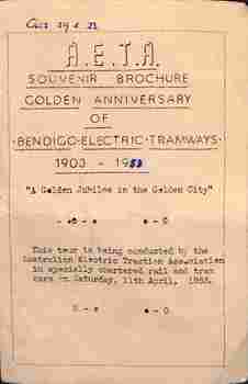 "AETA Souvenir Brochure Golden Jubilee  Bendigo"