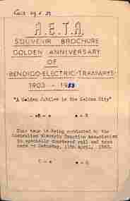 "AETA Souvenir Brochure Golden Jubilee  Bendigo"