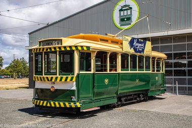 BTM Tram 14 on display following refurbishment.