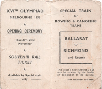 Souvenir ticket - Ballarat to Richmond & Return