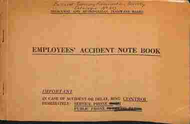 "Employees's Accident Note Book",