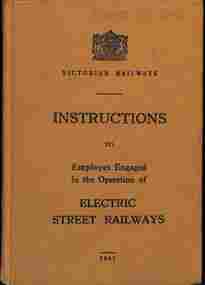"Instructions to Employes Engaged in the Operation of Electric Street Railways" - cover