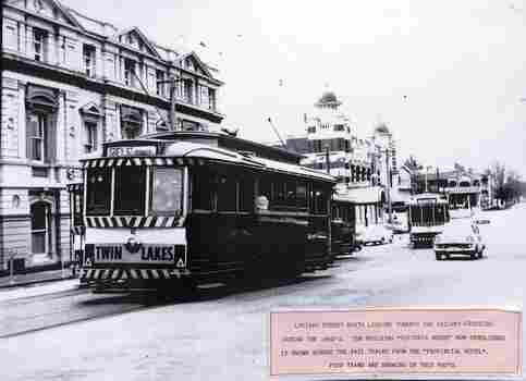 Four trams - Ballarat Station Lydiard St Nth.