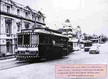 Four trams - Ballarat Station Lydiard St Nth.