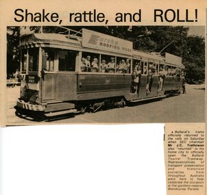 Newspaper - Newspaper - Clipping and Black & White Photograph, R Bridger Collection: Shake, rattle, and roll