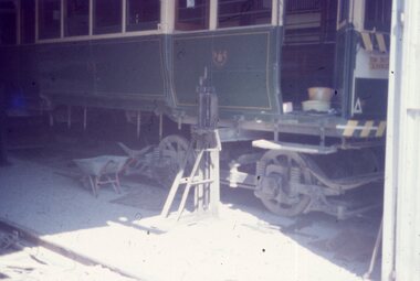 Tram 14 on jacks
