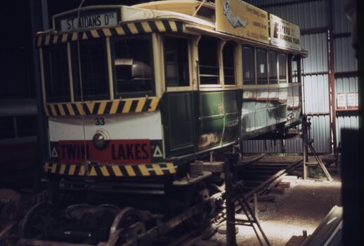 BTPS Tram 33 on jacks