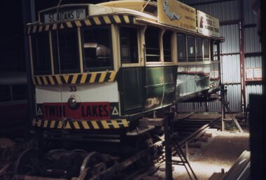 BTPS Tram 33 on jacks