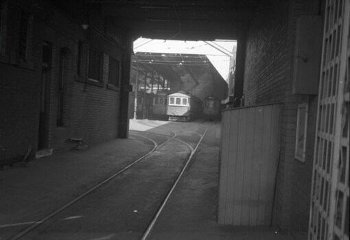 SECV Geelong tram depot - looking in from the street.