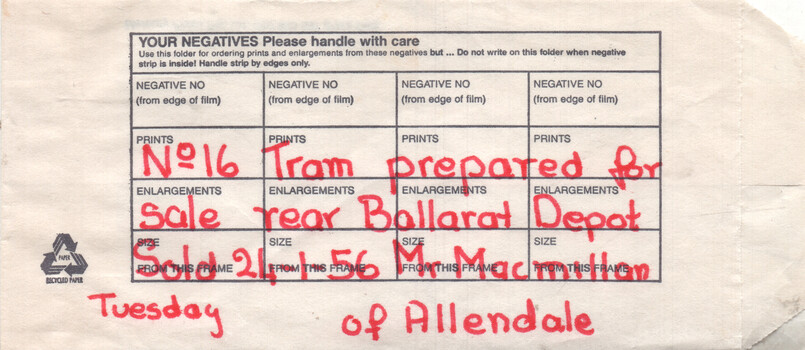 Photo sleeve notes