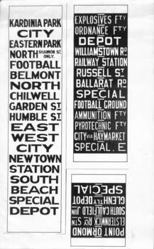 Tram Destination Blinds for various areas - Geelong and Melbourne 