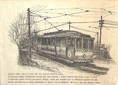 Drawing - Drawing - Ballarat Tram, Pencil Drawing of Ballarat Tram by Andrew Foy