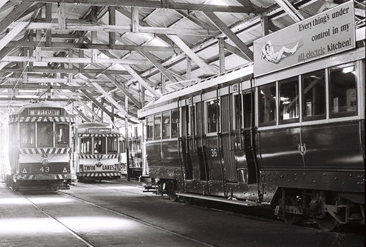  SECV Ballarat - Trams 43, 14, 36 Inside the depot