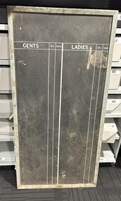 Sign - SECV Depot Tennis scoreboard, SECV Social League, c1950