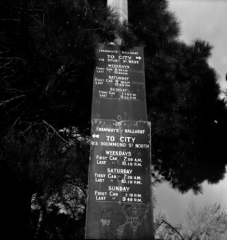 Time table sign at Gardens loop.
