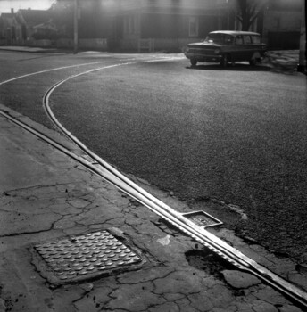 Pointwork in Sturt St at Ripon St. Jan 1971
