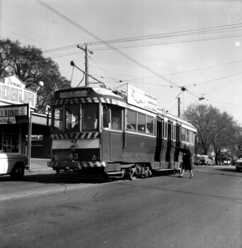 43 boarding a passenger at Mt Pleasant terminus.
