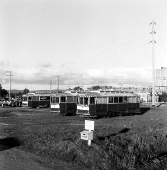 SECV Ballarat - trams 30, 31 and 32 stored at Ballarat B power station - 1 of 2