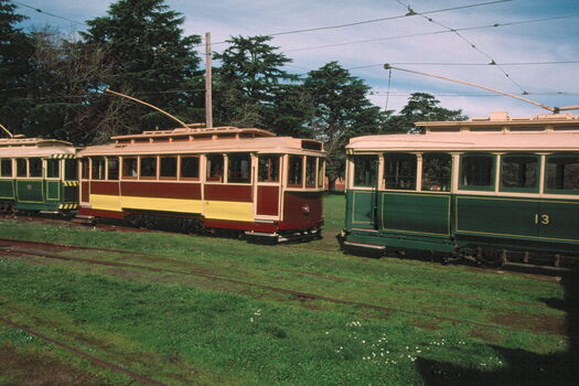 trams 13, 28 and 18 Ballarat on the depot fan