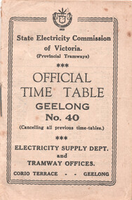 "Official Timetable Geelong No. 40"