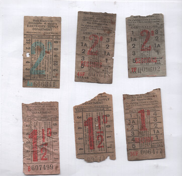 SECV Geelong Tramway tickets - front