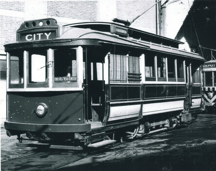 SECV Geelong tram 28 at depot