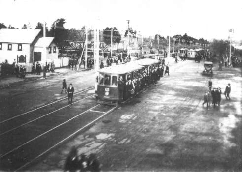 Tram heading to the football at Geelong