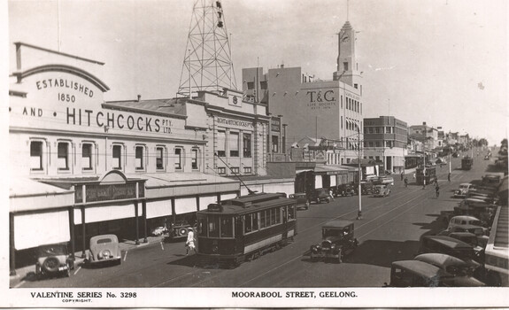 Postcard - Moorabool Street Geelong - SECV tram 3.