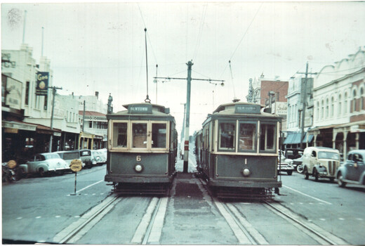 SECV Geelong trams 6 & 1 in Ryrie St