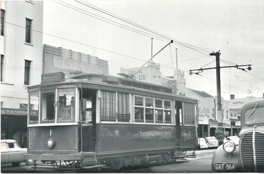 SECV Geelong tram 1 in Ryrie St.