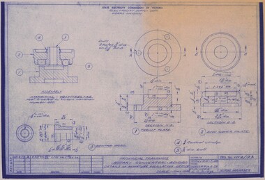 Drawing - VW4/9A, State Electricity Commission of Victoria (SECV), Provincial Tramways. Rotary Converters - Bendigo. Details of Armature Oscillating Device, 10/07/1959