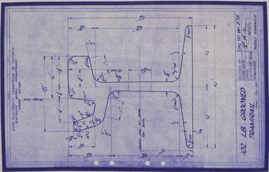 Drawing - W-575, State Electricity Commission of Victoria (SECV), 102 LB. Grooved Tramrail, 08/05/1955