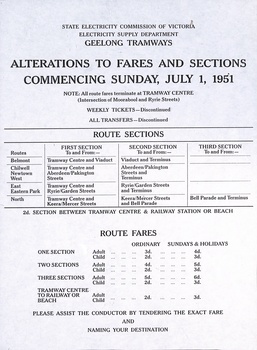 "Alterations to Fares and Sections"