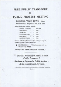 "Public Protest Meeting - Geelong West Town Hall" - reset version