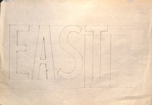 Geelong tram destination roll - stencil or outline - EAST