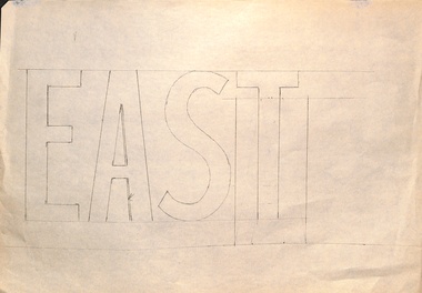 Geelong tram destination roll - stencil or outline - EAST