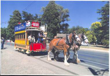 Photograph - Photograph coloured, Tram No. 1: Horse Drawn Tram