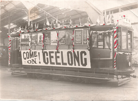 MESCo Geelong 12 Recruiting tram WW1