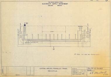 Drawing - GE-T8-8107, State Electricity Commission of Victoria (SECV), Lighting circuits Pengelley Trams Nos 16 to 23, 03/10/1939