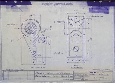 Drawing - VW4/15, State Electricity Commission of Victoria (SECV), Brake Hanger Carrier. Brill & Brush Single Truck Trams, 09/1953