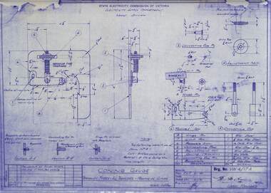 Drawing - VW4/17A, State Electricity Commission of Victoria (SECV), Coning Gauge. Tramway Tyres - All Tramcars - Provincial Cities, 17/01/1955