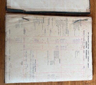 Geelong Tramways 1 month - Statement of Accounts - showing arrangement