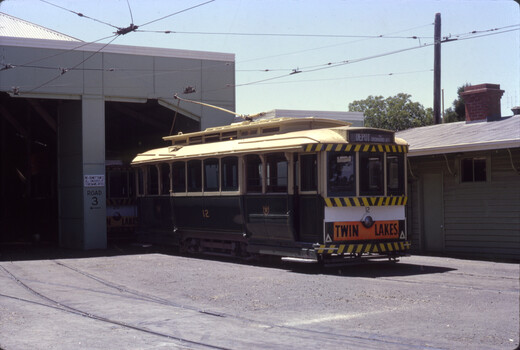 Tram 12 on the depot fan