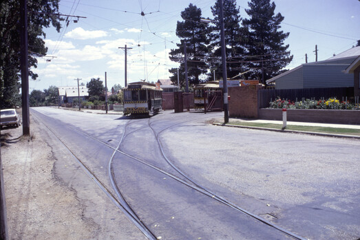 Tram 21, leaving the depot