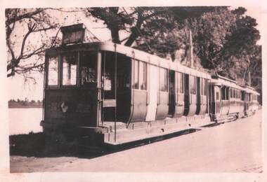 Photograph - Photograph - Sepia, Tram No. 22 - Depot in Wendouree Parade -1930