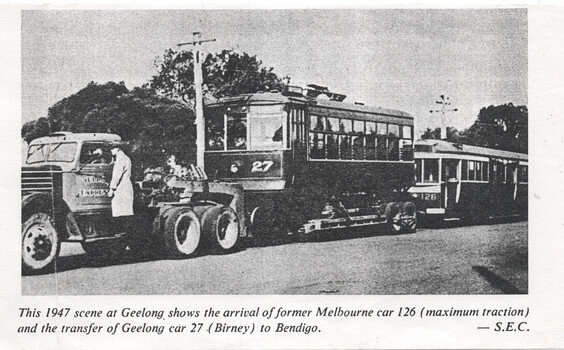 SECV Geelong tram 27 and ex Melbourne tram 126